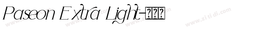 Paseon Extra Light字体转换